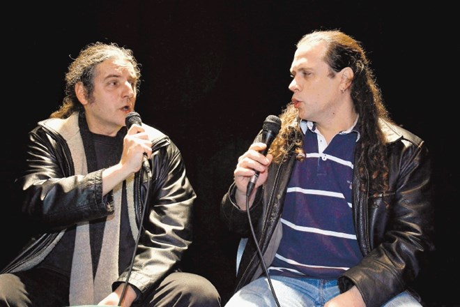 Boris Dežulović (desno) in Predrag Lucić, prijatelja in sodelavca še iz časov časopisa Feral Tribune, sta pred leti v...