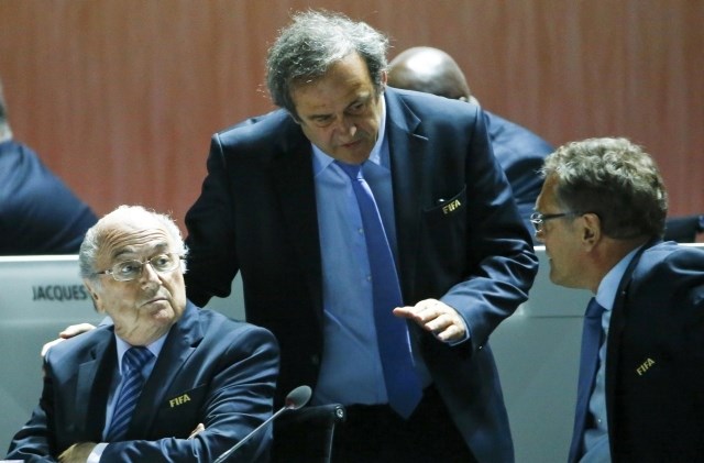 90 dnevni suspenz je danes doletel Seppa Blatterja, Michela Platinija in Jeroma Valckeja (desno). (Foto: Reuters) 