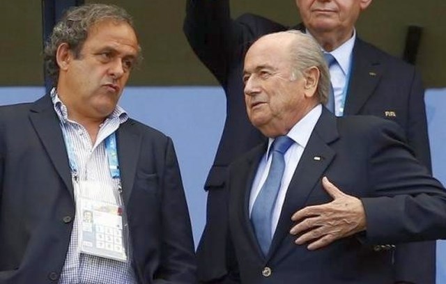 Sepp Blatter (desno) in  Michel Platini (levo).    