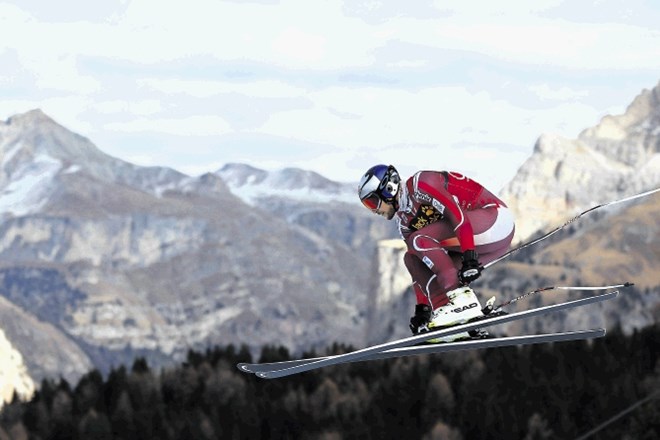 Aksel Lund Svindal je bil najhitrejši na treningu smuka v italijanskih Dolomitih. 