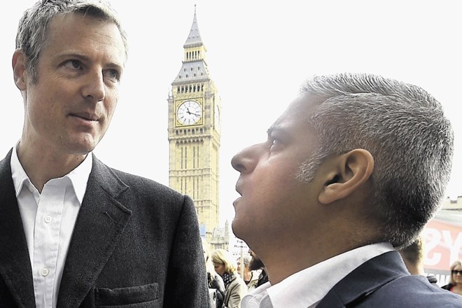 Edina podobnost med kandidatoma za londonskega župana, Goldsmithom  (levo) in Khanom, so sivi lasje.