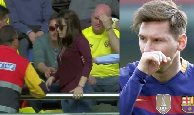 Lionel Messi je nenamerno poškodoval navijačico Reala, ki si je v nedeljo ogledala gostovanje Barcelone pri Villarrealu.