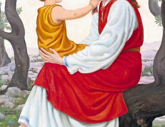 Helena Vurnik: Marija z Jezusom v oljčnem gaju (1955)