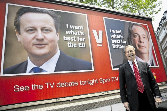 Velika nasprotnika: David Cameron, zagovornik, in Nigel Farage, nasprotnik britanskega članstva v EU