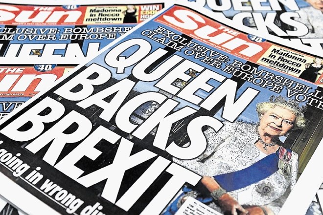 Časnik Sun je zavajal bralce z razširjanjem vesti, da kraljica podpira brexit.