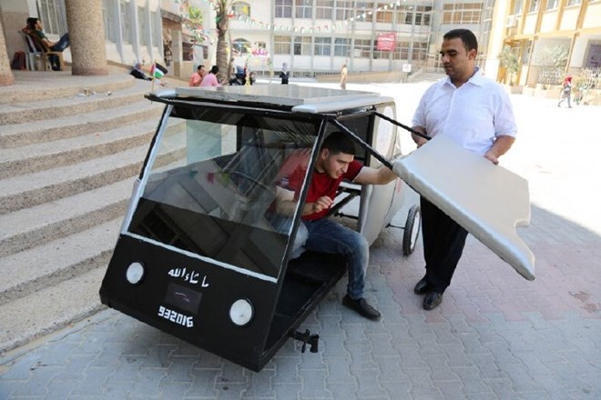 Solarni avtomobil, ki so ga izdelali v Gazi (Foto: Univerza Al Azhar)