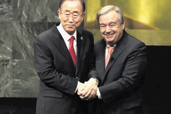 Ban Ki Moon in novi generalni sekretar OZN Antonio Guterres