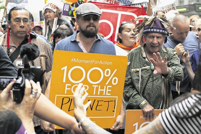 Leonardo DiCaprio na protestih proti podnebnim spremembam