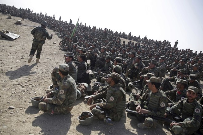 Afganistanski vojaki med vojaško vajo v Kabulu