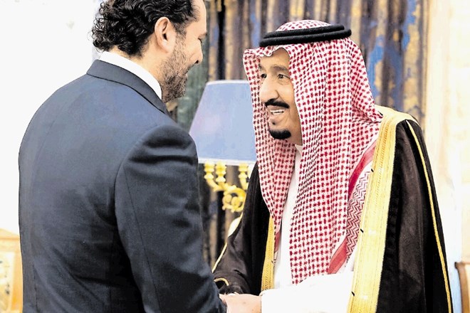 Odhajajoči libanonski premier Hariri in savdskoarabski kralj Salman