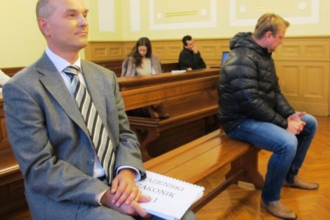 Boštjan Brumen in Davor Račič na okrožnem sodišču v Mariboru lani.