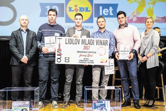 Finalisti Lidlovega mladega vinarja 2017: Klemen Čehovin, Jernej Žorž, Marko Benčina in Janez Colnar
