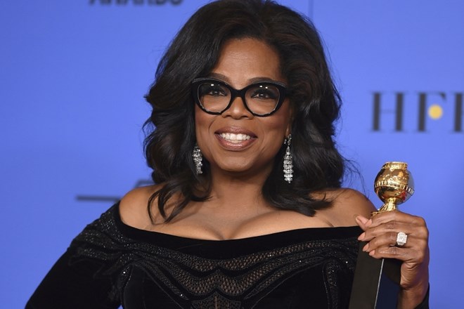 Oprah Winfrey na letošnjih Zlatih globusih.