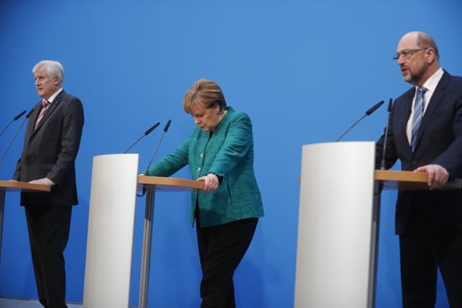 Horst Seehofer, Angela Merkel in Martin Schulz