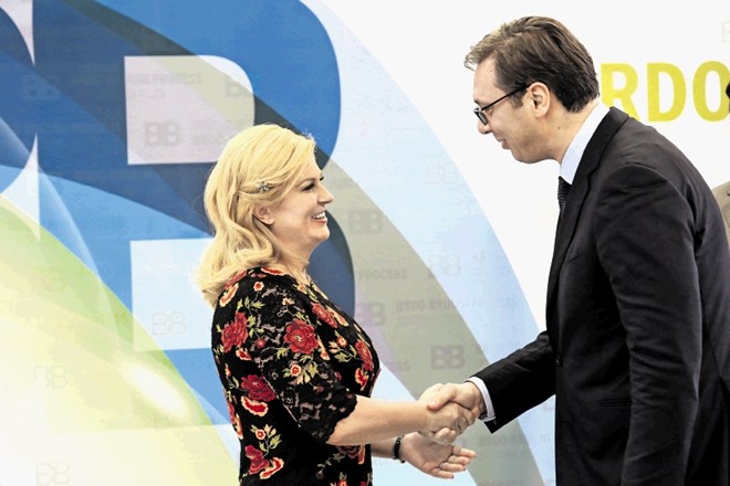 Predsednika Hrvaške in Srbije sta si lani v roke segla na Brdu ob srečanju v okviru procesa Brdo-Brioni.