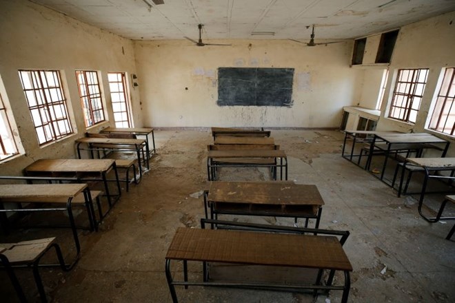 Prazna učilnica v šoli v kraju Dapchi.