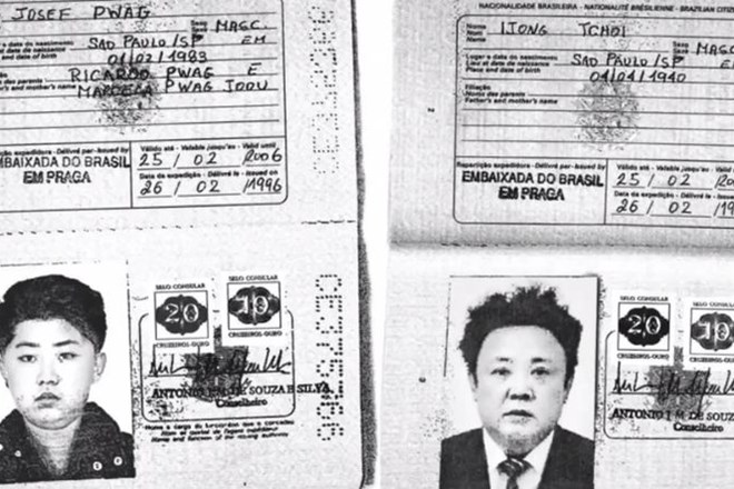 Brazilska potna lista Kim Jong Una in Kim Jong Ila, s katerima sta potovala na Zahod.