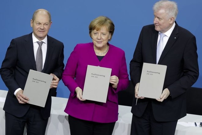 Olaf Scholz, Angela Merkel in Horst Seehofer