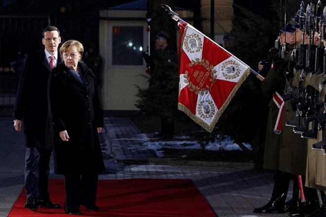 Poljski predsednik vlade in Angela Merkel.