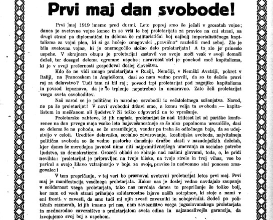 Zgodovinska fronta: Za prvi svobodni 1. maj so v Mariboru zaigrali srbsko himno 