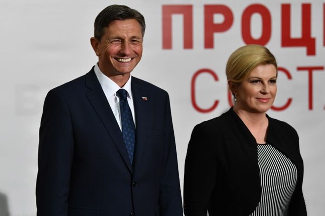 Slovenski predsednik Borut Pahor in njegova hrvaška kolegica Kolinda Grabar-Kitarović