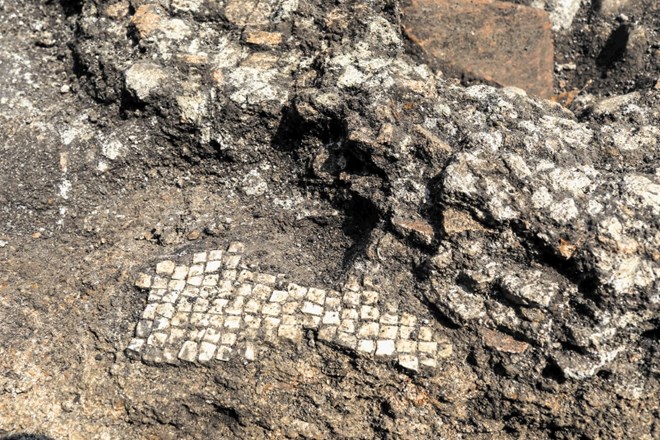 Tla kapelice prekriva belo-črn mozaik. Ali mozaični vzorec skriva kakšno vsebino, arheologi še raziskujejo.