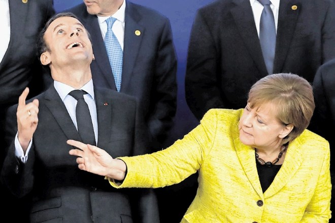 Pri nekaterih vprašanjih evropskih reform gledata nemška kanclerka Merkel in francoski predsednik Macron vsak v svojo smer.