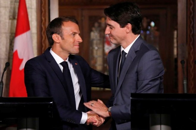 Emmanuel Macron in Justin Trudeau