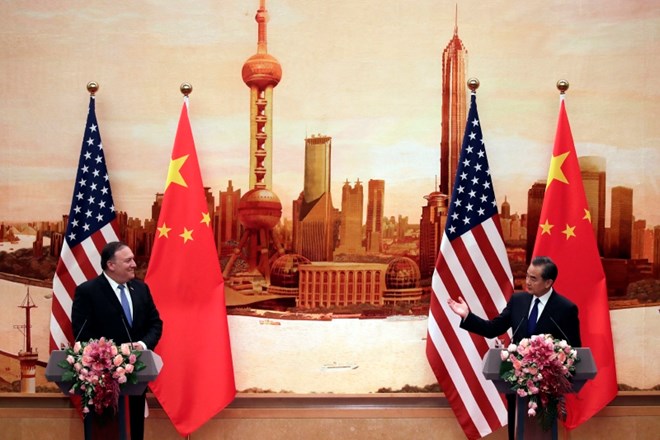 Kitajski zunanji minister Wang Yi (desno) in državni sekretar Mike Pompeo.