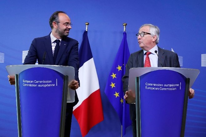 Eduard Philipp in Jean Claude Juncker na novinarski konferenci