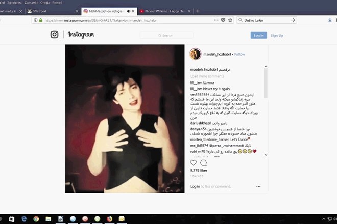 Blogerka Maedeh Hojabi med prepovedanim plesom