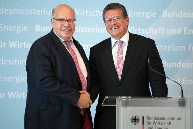 Nemški gospodarski minister Peter Altmaier in podpredsednik Evropske komisije, pristojen za energetsko unijo, Maroš Šefčovič