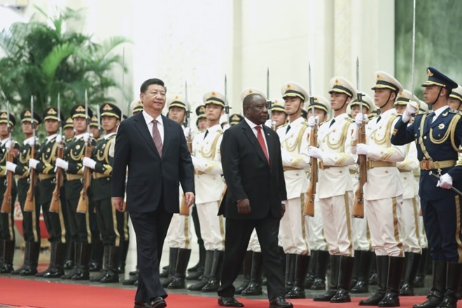 Kitajski in južno afriški predsednik na vrhu v Pekingu.
