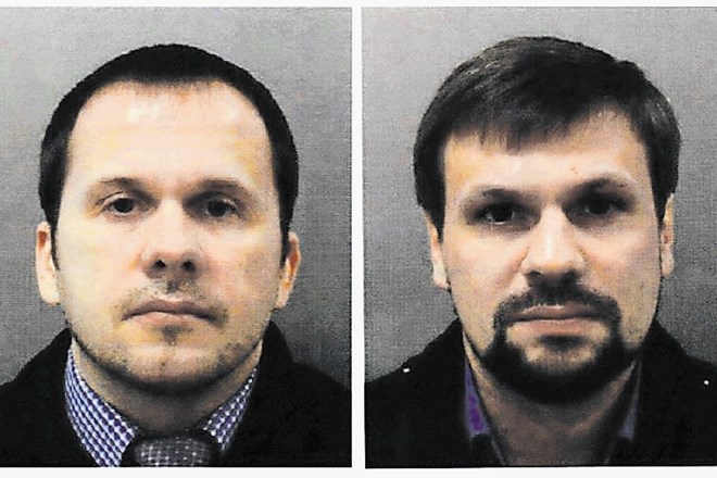 Aleksander Petrov (levo) in Ruslan Boširov, agenta ruske vojaške tajne službe, sta obtožena zastrupitve Sergeja Skripala in...