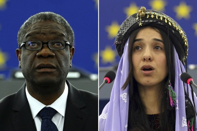 Kongovski zdravnik Denis Mukwege in jazidka Nadja Murad