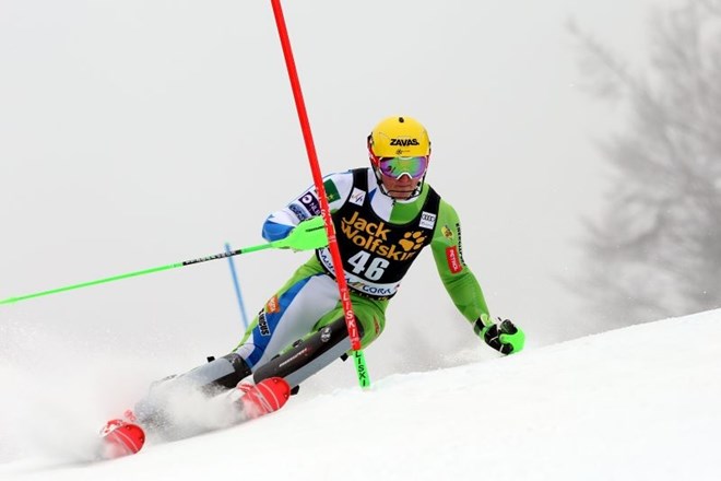 Štefan Hadalin zadovoljen z razpletom slaloma v Kitzbühlu. Fotografija je simbolična.