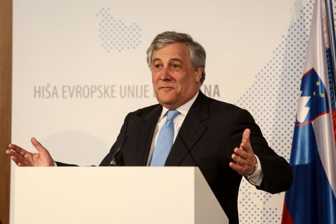 Predsednik Evropskega parlamenta Antonio Tajani (Foto: Luka Cjuha)