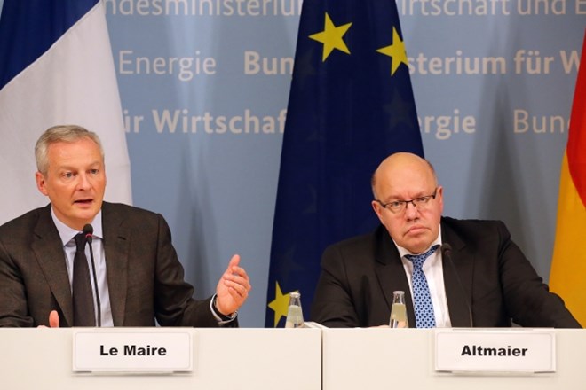 Francoski in nemški gospodarski minister Bruno Le Maire in Peter Altmaier (na desni).