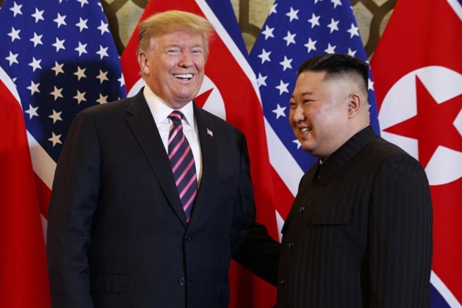 Ameriški predsednik Donald Trump in severnokorejski voditelj Kim Jong Un.
