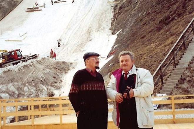 Janez (desno) in Vlado (levo) Gorišek sta za zgraditev planiške velikanke leta 1968 prejela Bloudkovo nagrado.