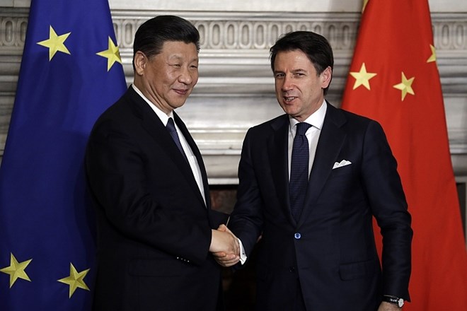 Kitajski predsednik Xi Jinping in italijanski premier Giuseppe Conte