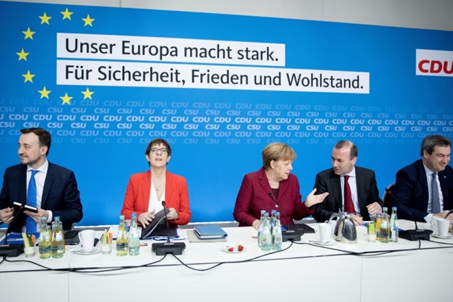 Predstavitev  programa CDU in CSU pred evropskimi volitvami.