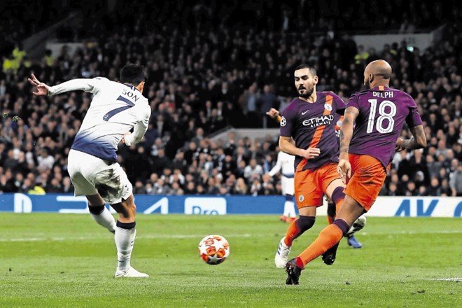 Trenutek, ki je odločil sinočnjo prvo četrtfinalno tekmo Tottenham – Manchester City v ligi prvakov: Južni Korejec Heung Min...