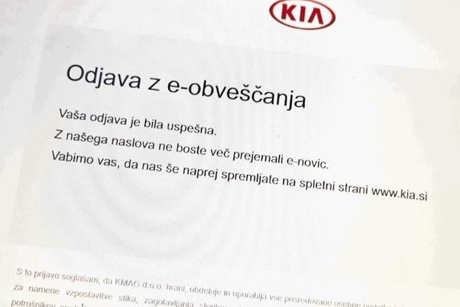 Matej Špehar je bentil nad pošiljanjem elektronskih sporočil iz Kie motors Slovenija, od katerih se je bilo nemogoče...