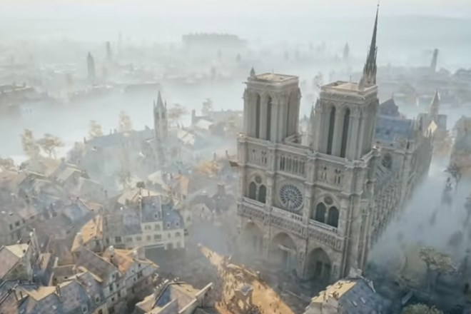 Katedrala Notre-Dame prikazana v videoigri Assassin's Creed Unity.
