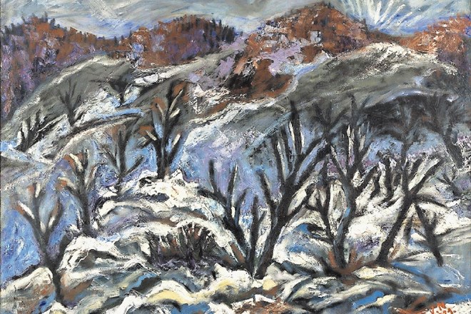 Nande Vidmar: Zimska pokrajina (1921), olje na platnu