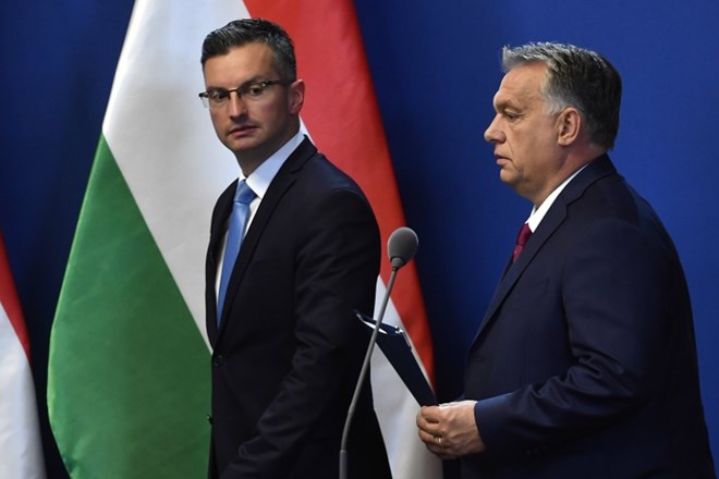 Slovenski premier Marjan Šarec in njegov madžarski kolega Viktor Orban.