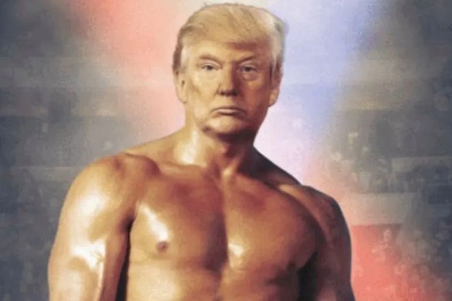 Si Trump domišlja, da je močan kot Rocky?