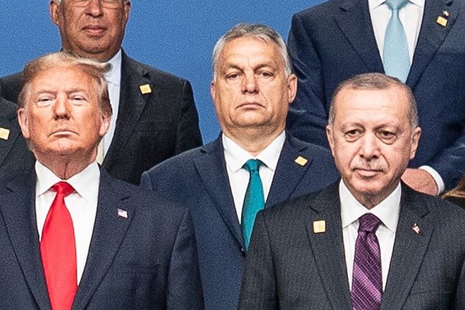 Donald Trump (levo) in Recep Tayyip Erdogan (desno) na srečanju držav članic zavezništva Nato.