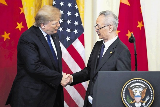 Ameriški predsednik Donald Trump in podpredsednik kitajske vlade Liu He.